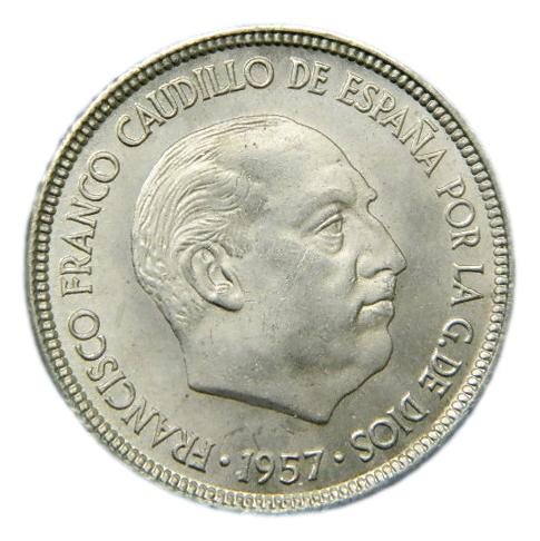 1957 *61 - FRANCO - 5 PESETAS - SC