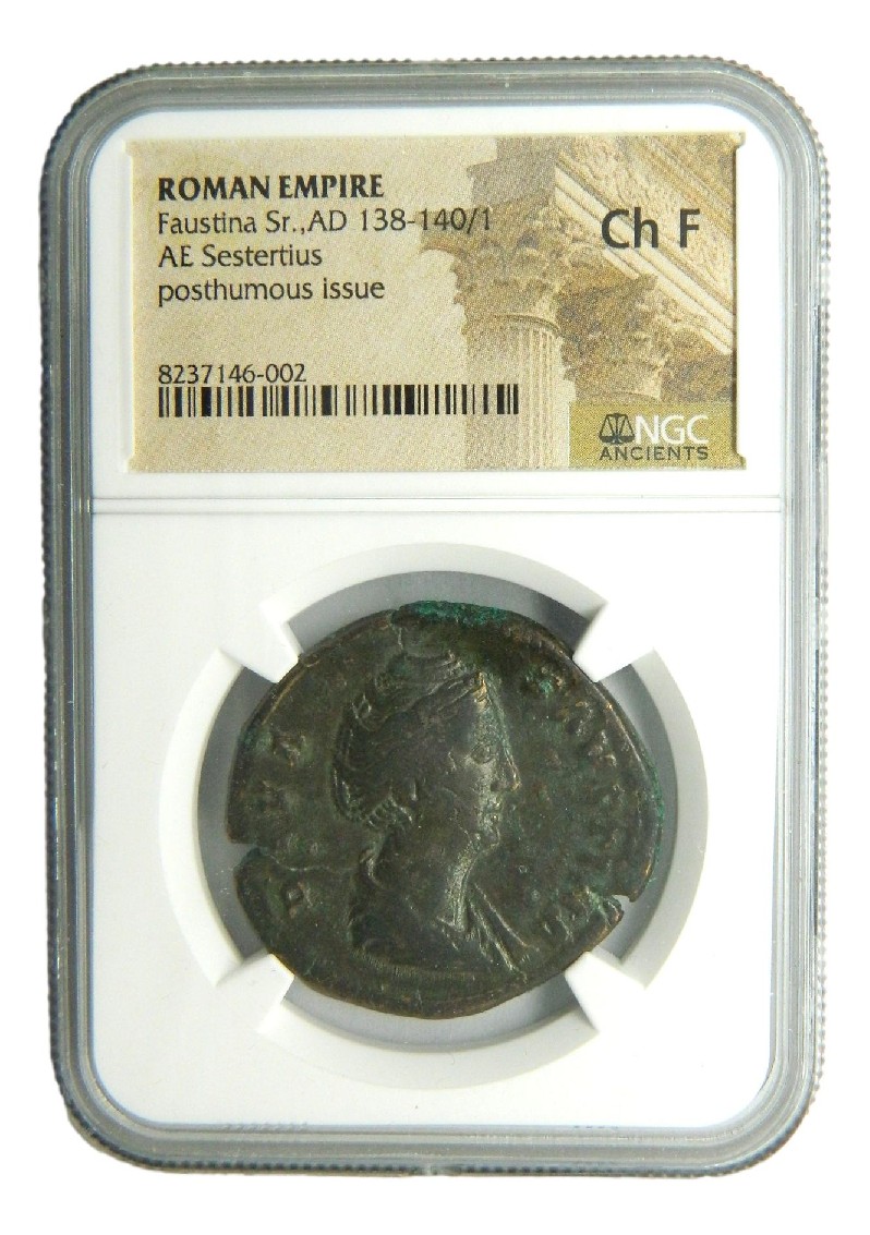 SESTERCIO - FAUSTINA  SR - 138-140/1 dC - NGC - Ch F