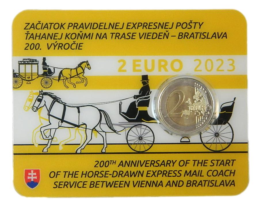 2023 - ESLOVAQUIA - 2 EURO - CORREO - VIENA - BRATISLAVA - COINCARD