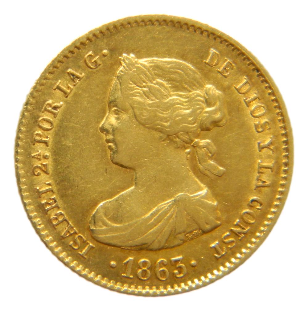 1863 - ISABEL II - 40 REALES - BARCELONA -  EBC-