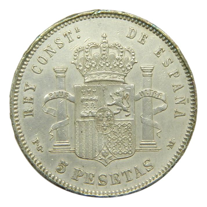 1892 *18-92 - ALFONSO XIII - 5 PESETAS - PGM - MBC