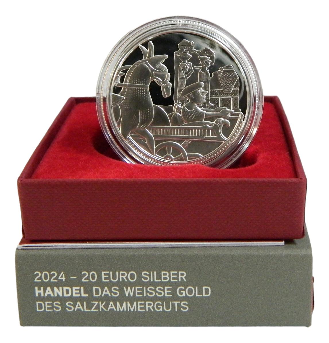 2024 - AUSTRIA - 20 EURO - HANDEL - COMERCIO DE SAL - SALZKAMMERGUTS - PLATA  PROOF