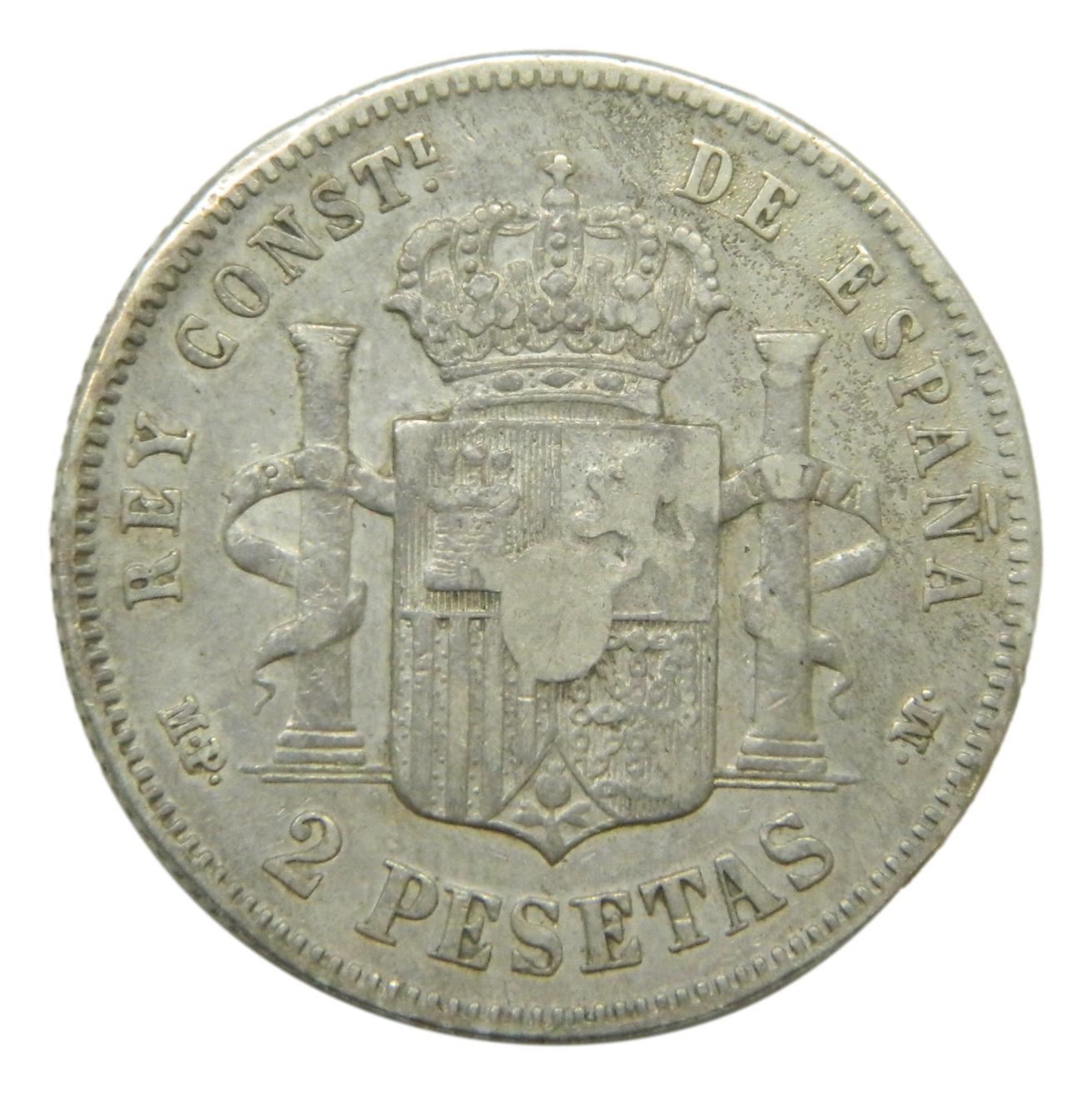 1889 - ALFONSO XIII - 2 PESETAS - MPM - MBC