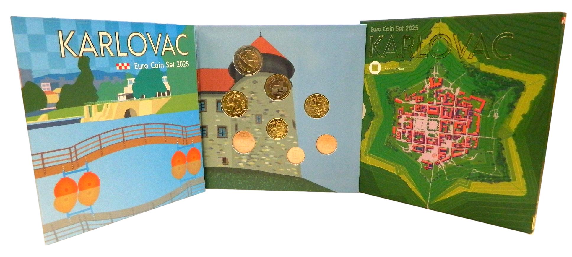 2025 - CROACIA - CARTERA EUROS - 8 MONEDAS - KARLOVAC