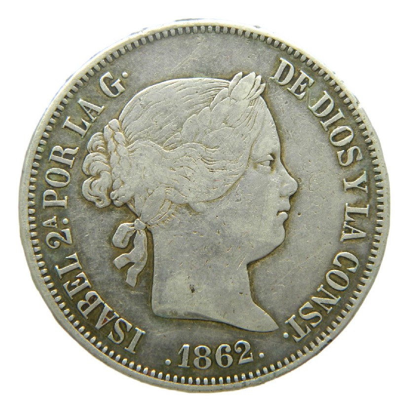 1862 - ISABEL II - 20 REALES - MADRID - MBC