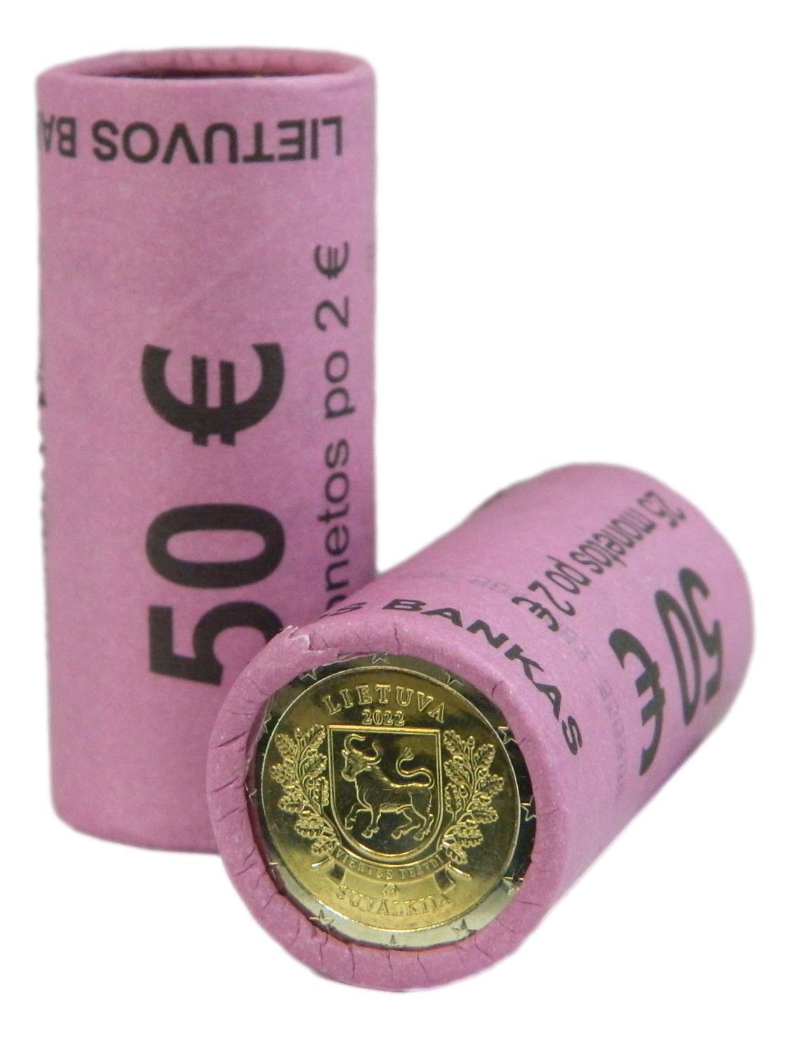 2022 - LITUANIA - 2 EURO - SUVALKIJA - CARTUCHO - ROLLO