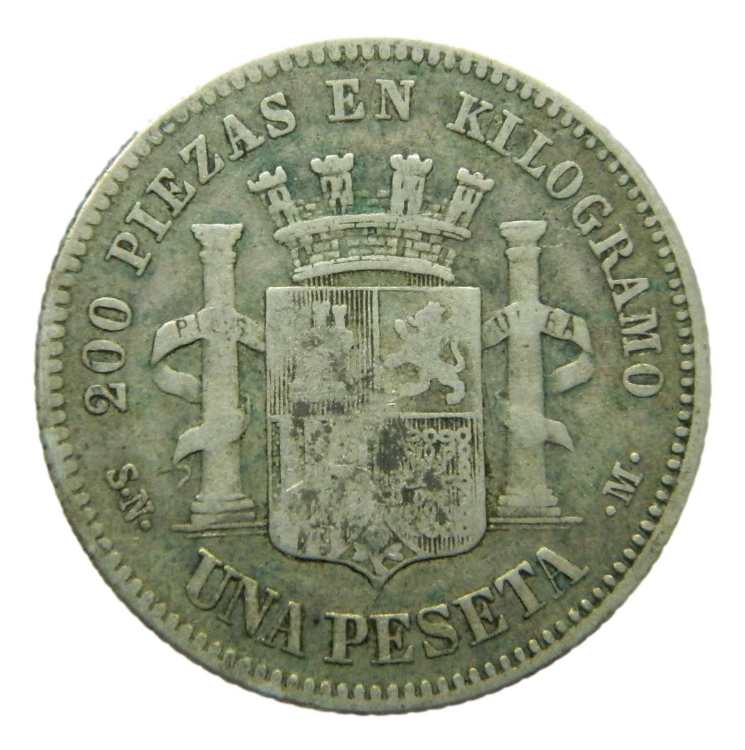 1870 - GOBIERNO PROVISIONAL - 1 PESETA - SNM