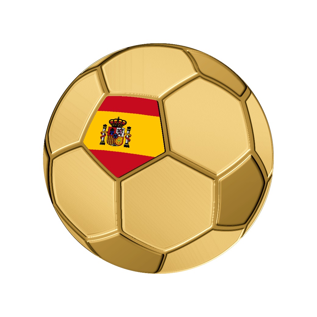 PELOTA - FUTBOL ESPAÑA - MONEDA DE ORO FINO - 1/1000 OZ - 3000 FRANCS CFA - TCHAD - ESTUCHE