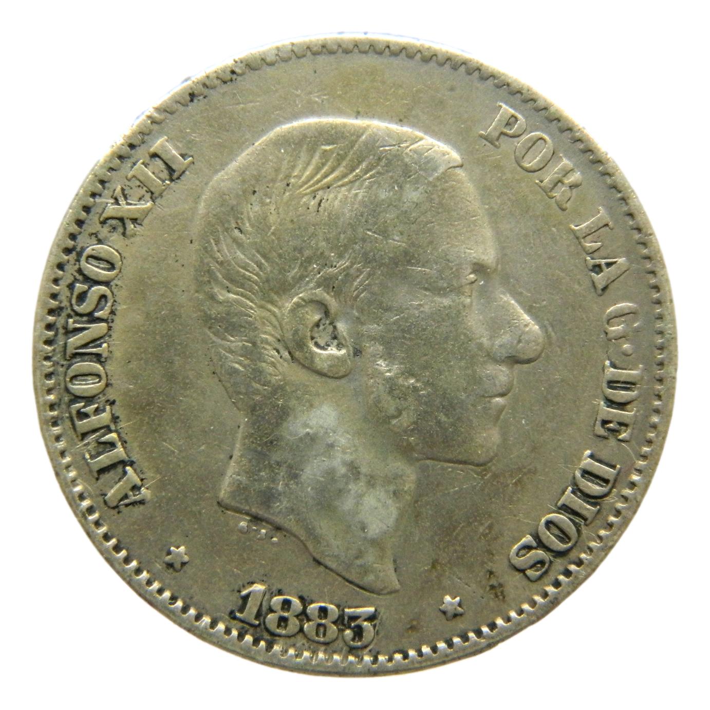 1883 - ALFONSO XII - 50 CENTAVOS DE PESO - MANILA - MBC