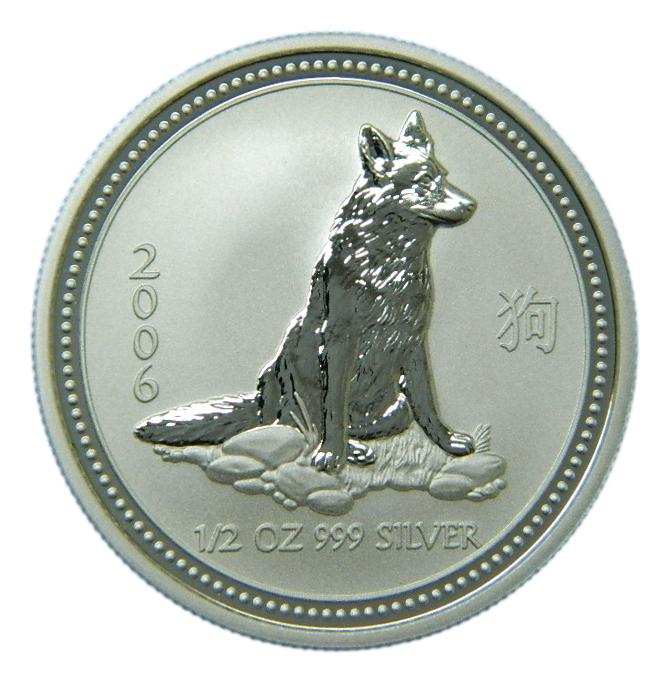 2006 - AUSTRALIA - 1/2 ONZA PLATA - AÑO DEL PERRO