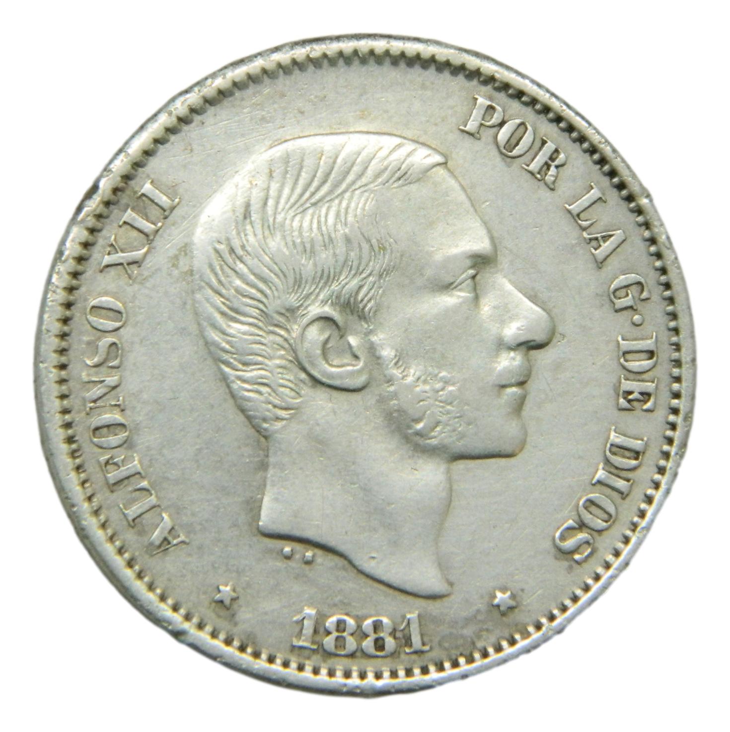 1881 - ALFONSO XII - 50 CENTAVOS DE PESO - MANILA - MBC