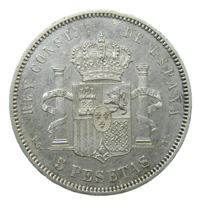 1894 *18-94 - ALFONSO XIII - 5 PESETAS - PGV - MBC+
