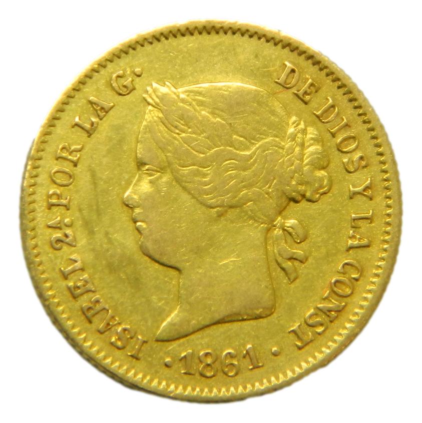 1861/0 - ISABEL II - 1 PESO - FILIPINAS - MBC