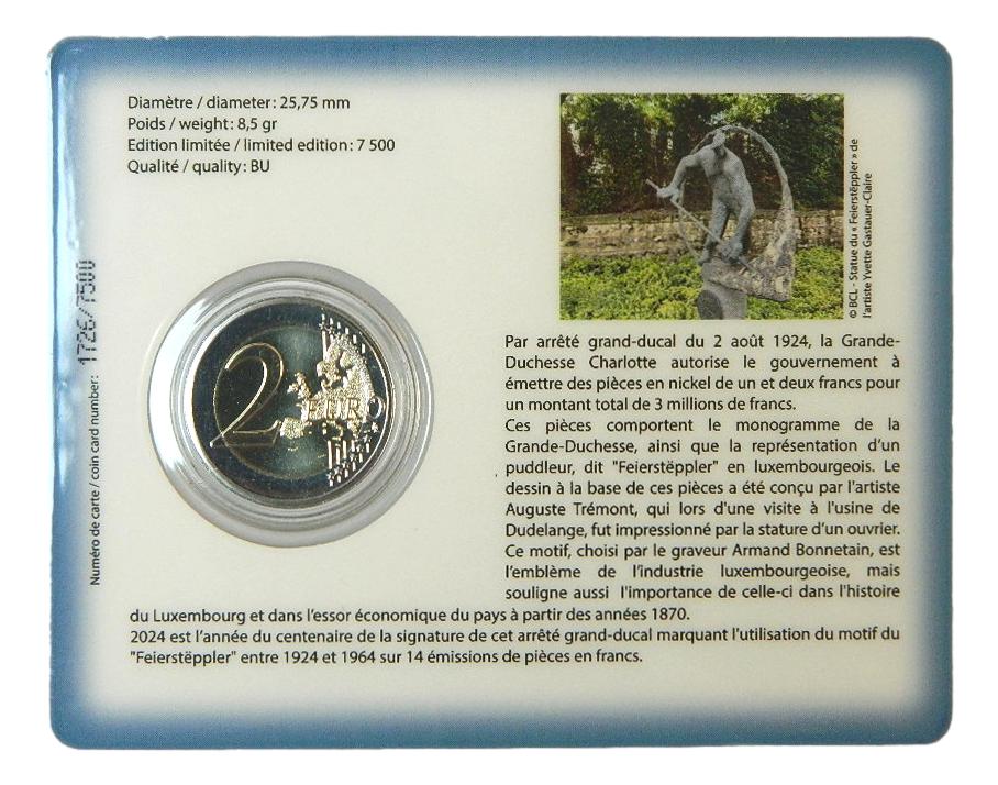 2024 - LUXEMBURGO - 2 EURO - FEIERSTËPPLER - COINCARD