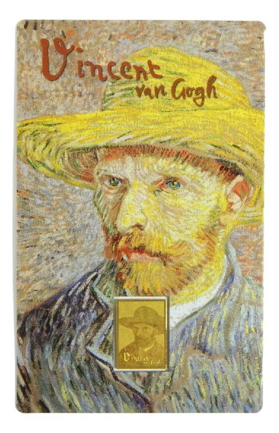 AUTORETRATO - VINCENT VAN GOGH - MONEDA DE ORO FINO - 1/1000 OZ - 3000 FRANCS CFA - TCHAD - COINCARD