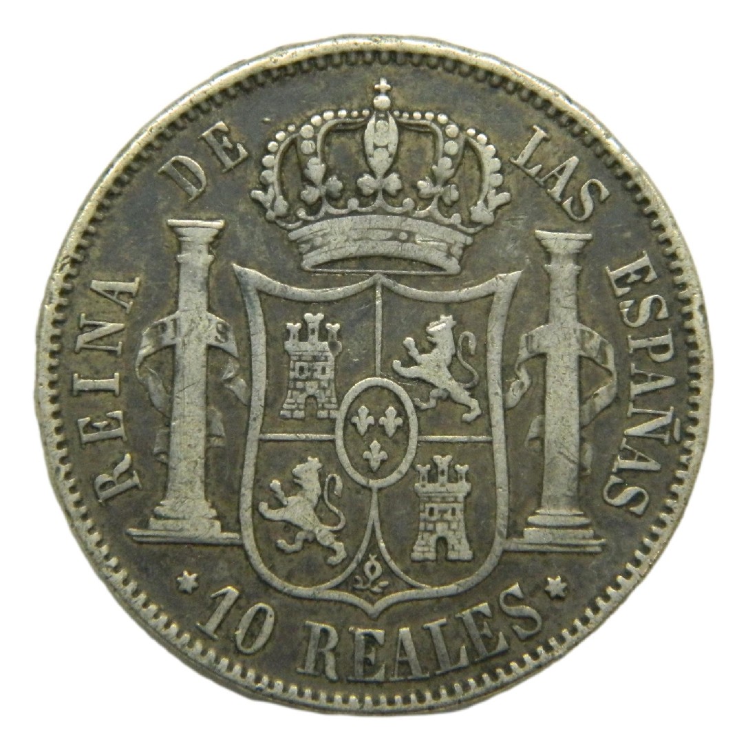1862 - ISABEL II - 10 REALES - MADRID - PLATA