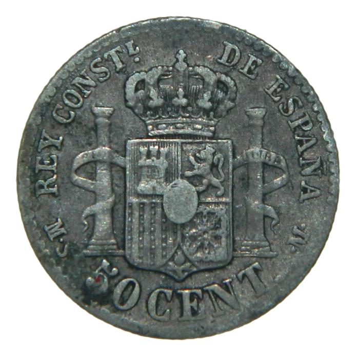 1885 - ALFONSO XII - 50 CENTIMOS - PLATA - MSM