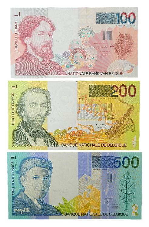 SERIE 3 BILLETES - BELGICA - PICK 147- 148 - 149 - SC-