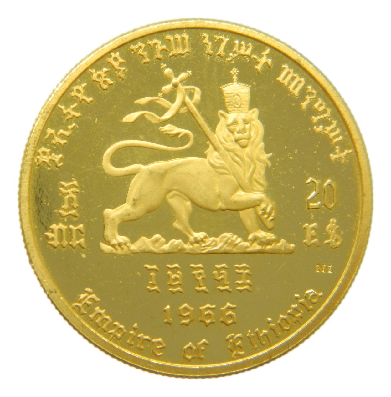 E 1958 (1966) - ETIOPIA - 20 DOLARES - HAILE SELASSIE I - ORO PROOF