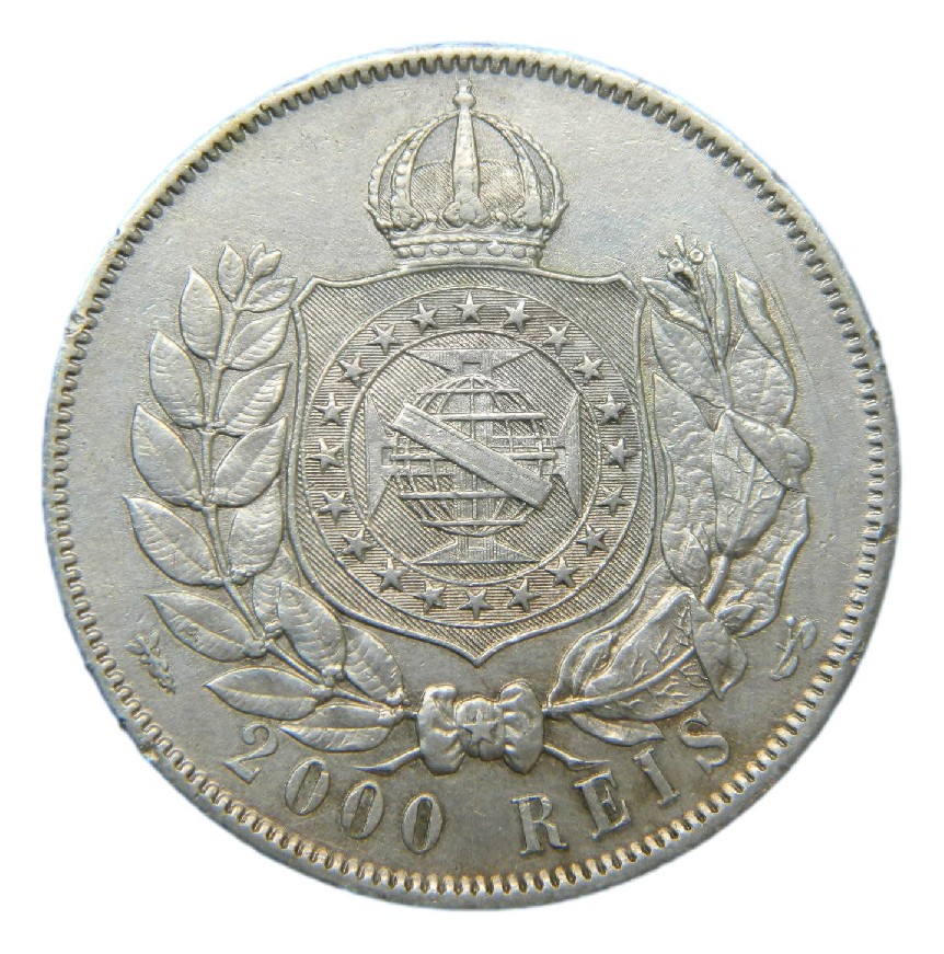 1869 - BRASIL - 2000 REIS - PEDRO II - PLATA