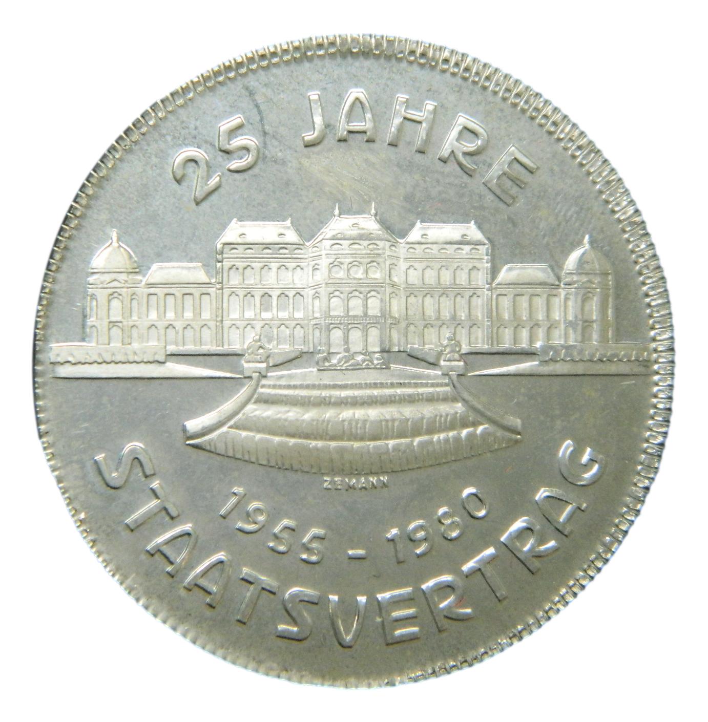 1980 - AUSTRIA - 500 SCHILLING - 5 JAHRE STAATSVERTRAG - PLATA PROOF