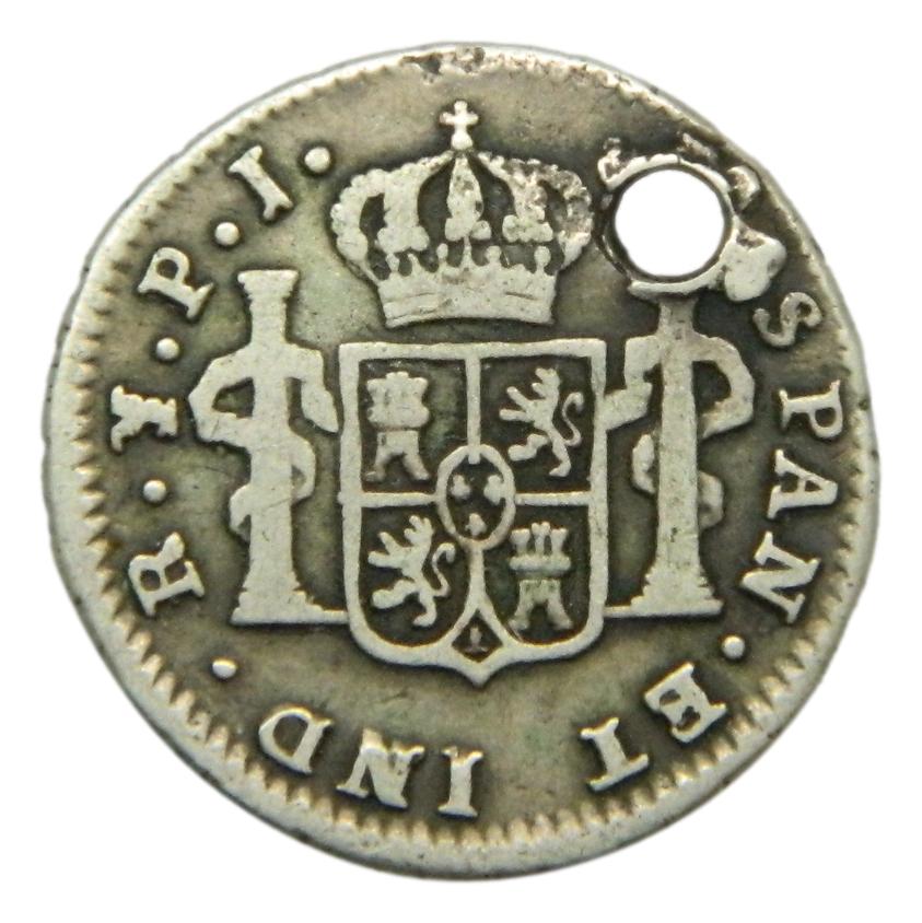 1821 PJ - FERNANDO VII - 1/2 REAL - POTOSI - BC+