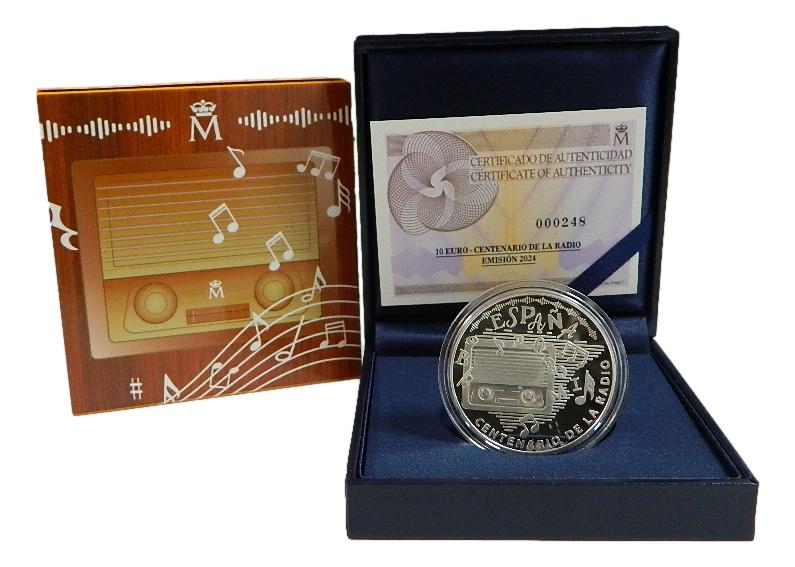2024 - ESPAÑA - 10 EURO - CENTENARIO DE LA RADIO - PLATA PROOF