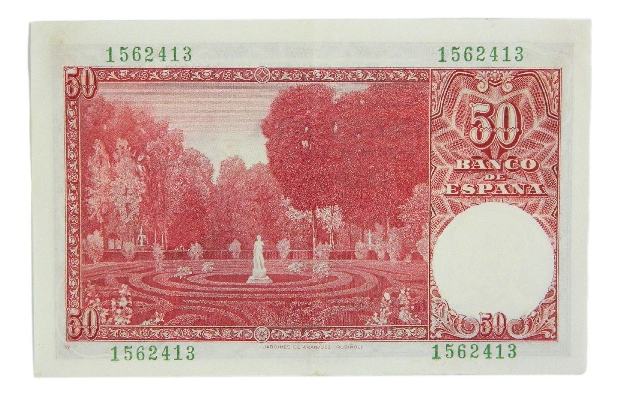1951 - ESPAÑA - BILLETE - 50 PESETAS - SANTIAGO RUSIÑOL - EBC+