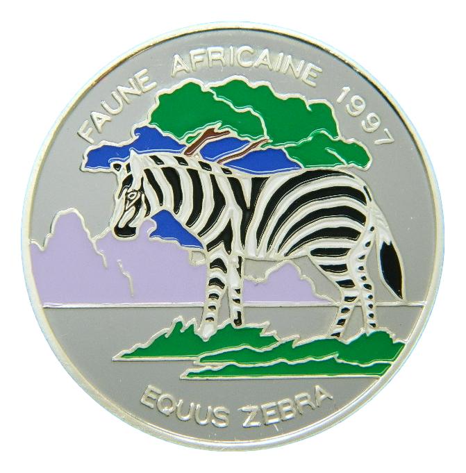 1997 - BENIN - 1000 FRANCS CFA - FAUNA AFRICANA - ZEBRA - PLATA PROOF