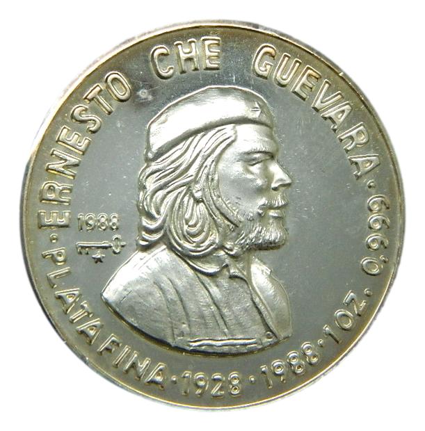 1988 - CUBA - 10 PESOS - ERNESTO CHE GUEVARA - PLATA - PATINA