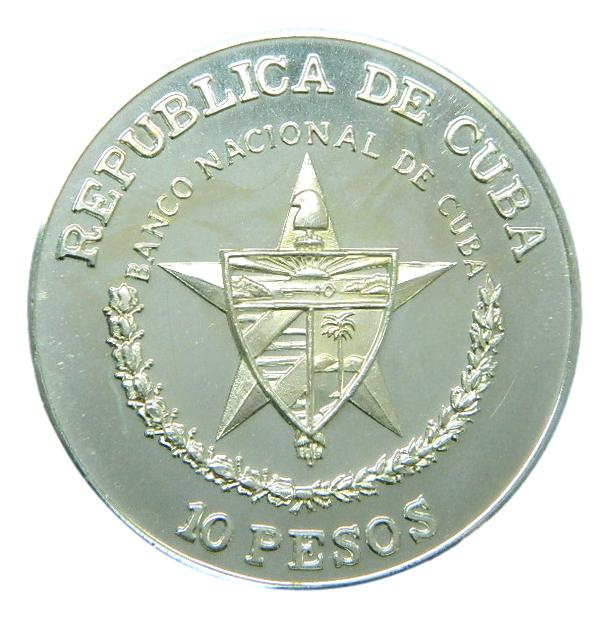 1987 - CUBA - 10 PESOS - VICTORIA - 1 OZ PLATA