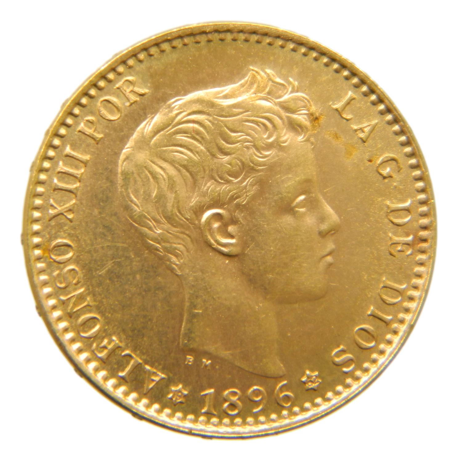 1896 *19-62 - REACUÑACION - ALFONSO XIII - 20 PESETAS - MPM - SC