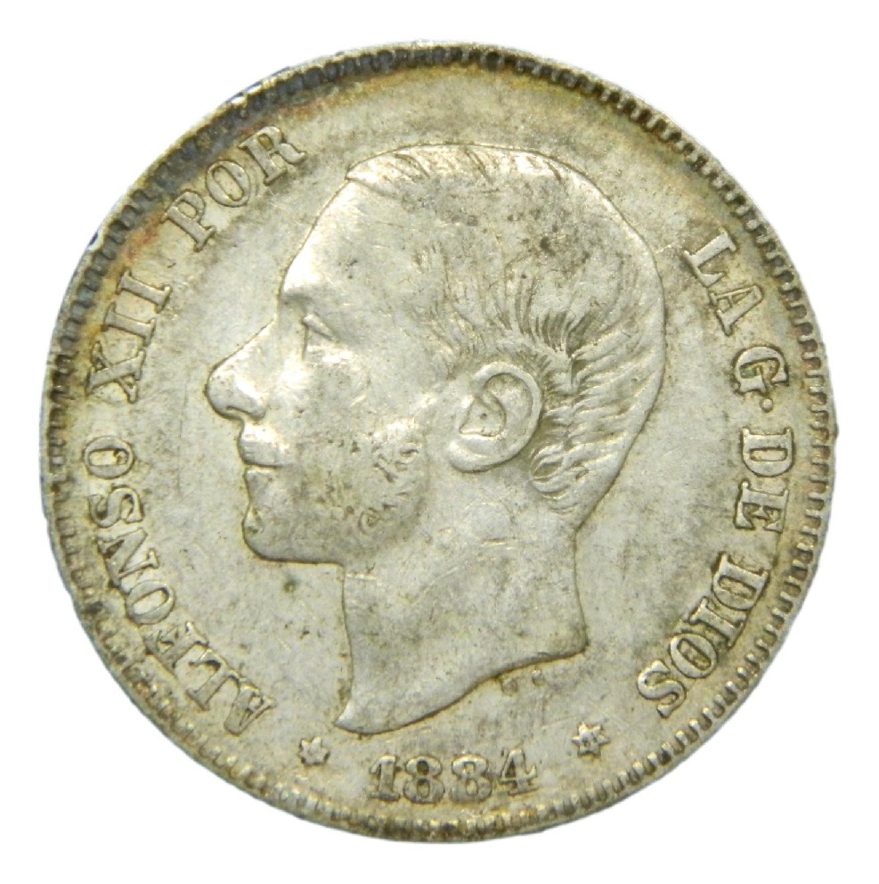 1884 *84 - ALFONSO XII - 2 PESETAS - MSM - BC