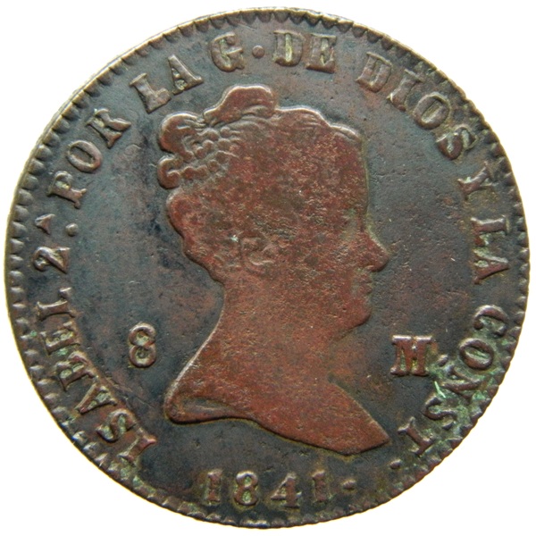 1841 - ISABEL II - 8 MARAVEDIS - SEGOVIA - MBC - S13/745