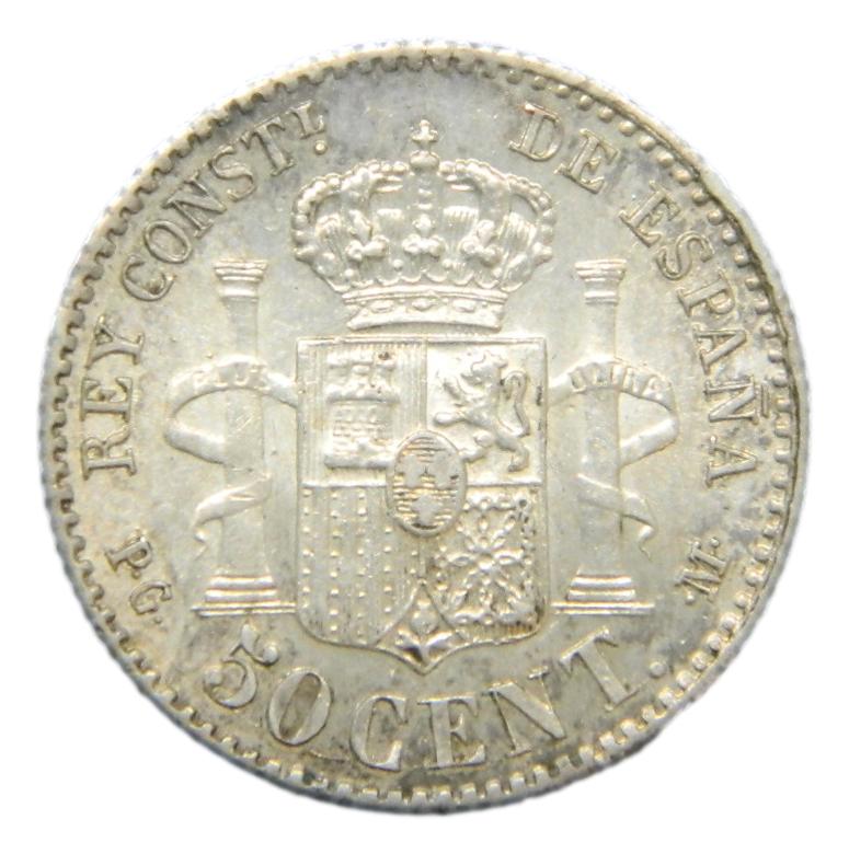 1892/89 *9-2 - ALFONSO XIII - 50 CENTIMOS - PGM - SC