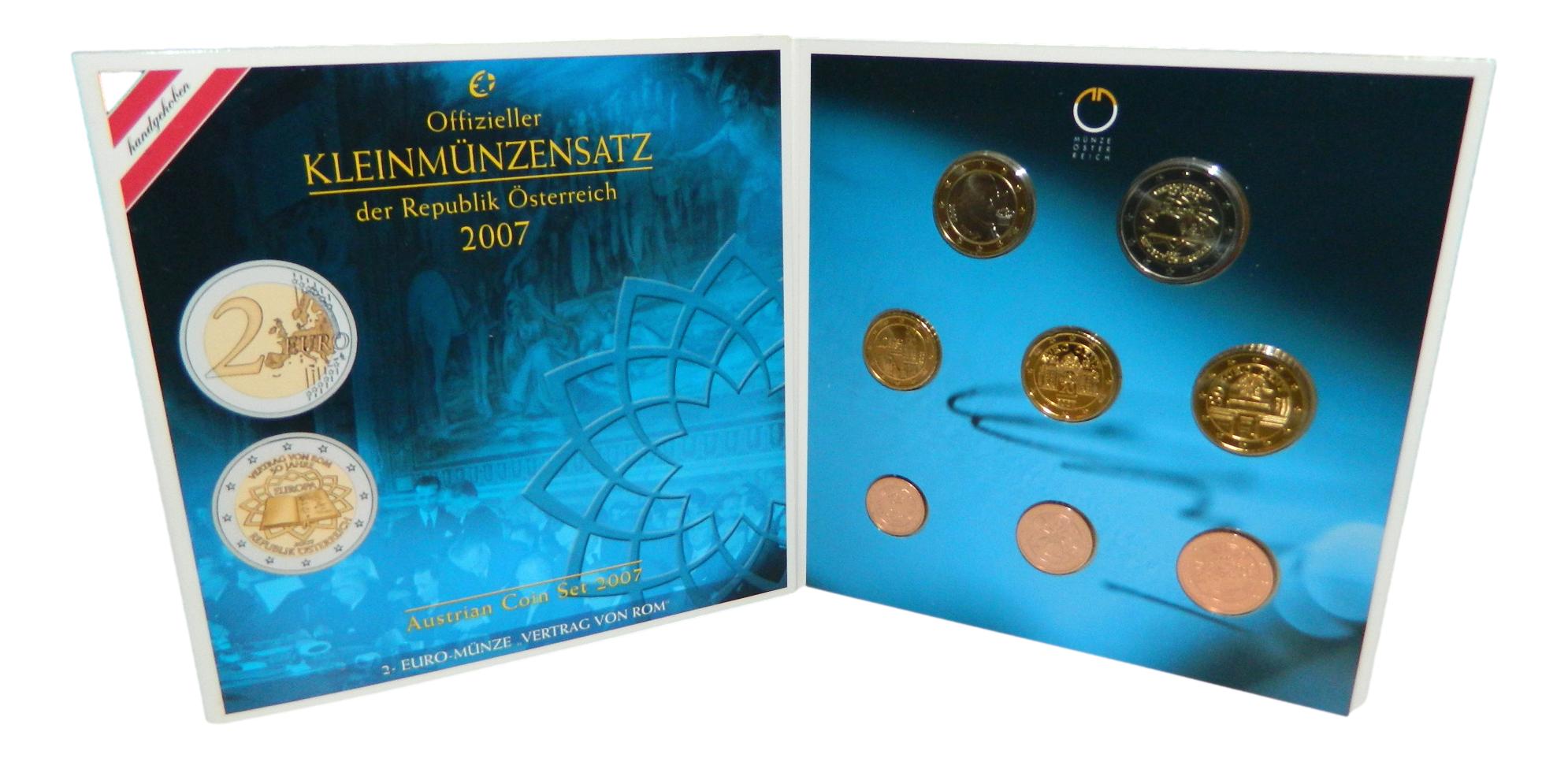 2007 - AUSTRIA - CARTERA EUROS - 8 MONEDAS - TRATADO DE ROMA