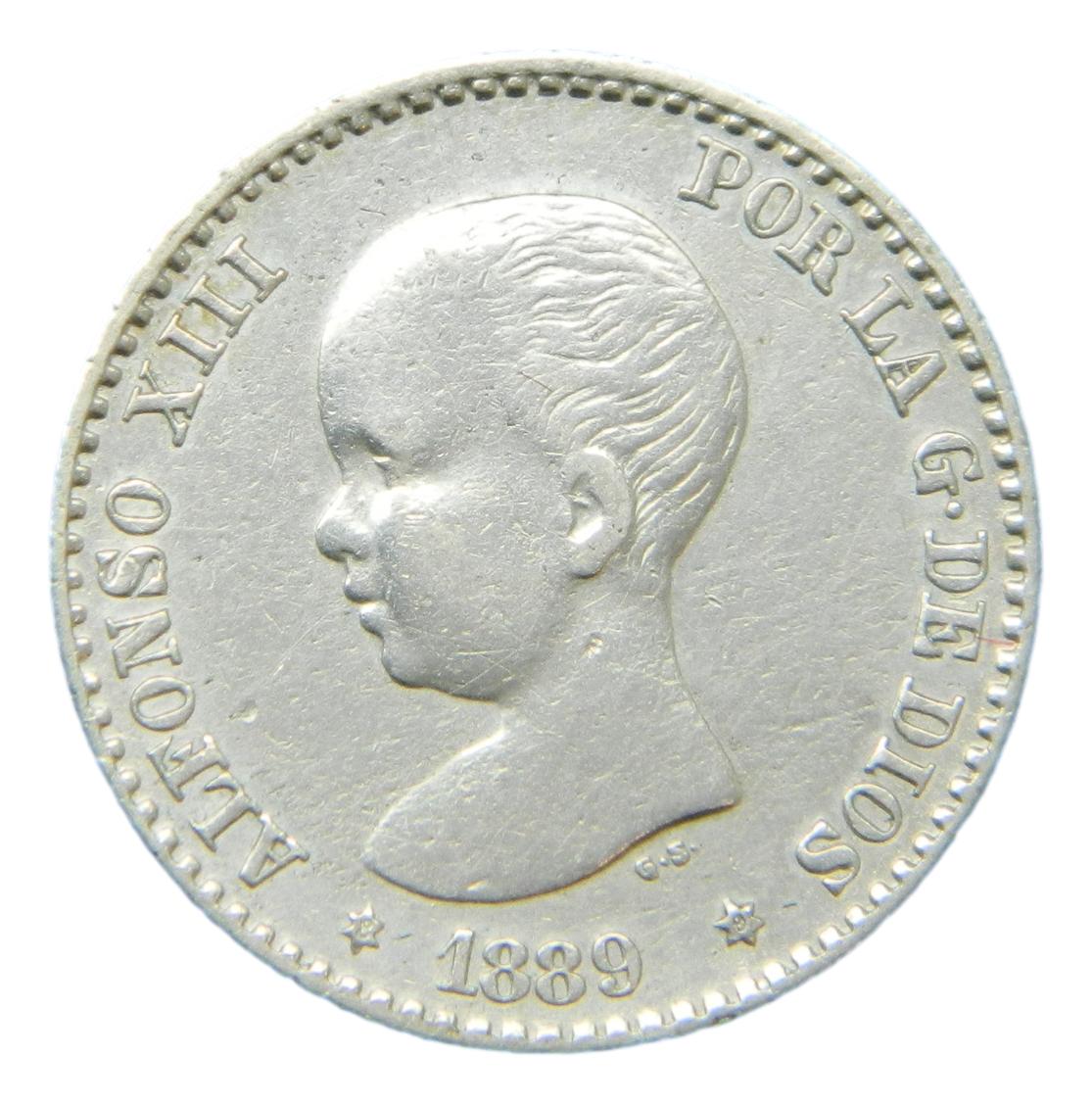 1889 *8-9 - ALFONSO XIII - 50 CENTIMOS - MPM - EBC-