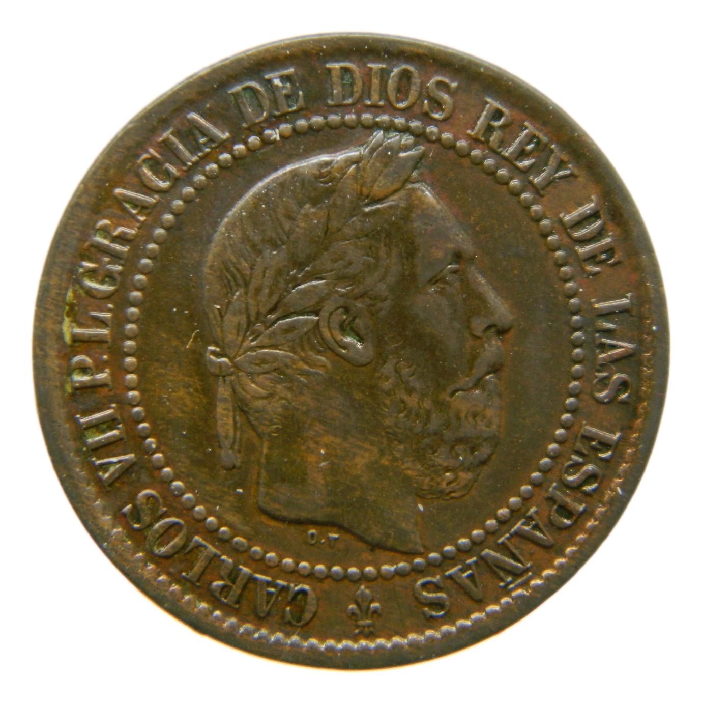 1875 - CARLOS VII - 5 CENTIMOS DE PESETA - EBC