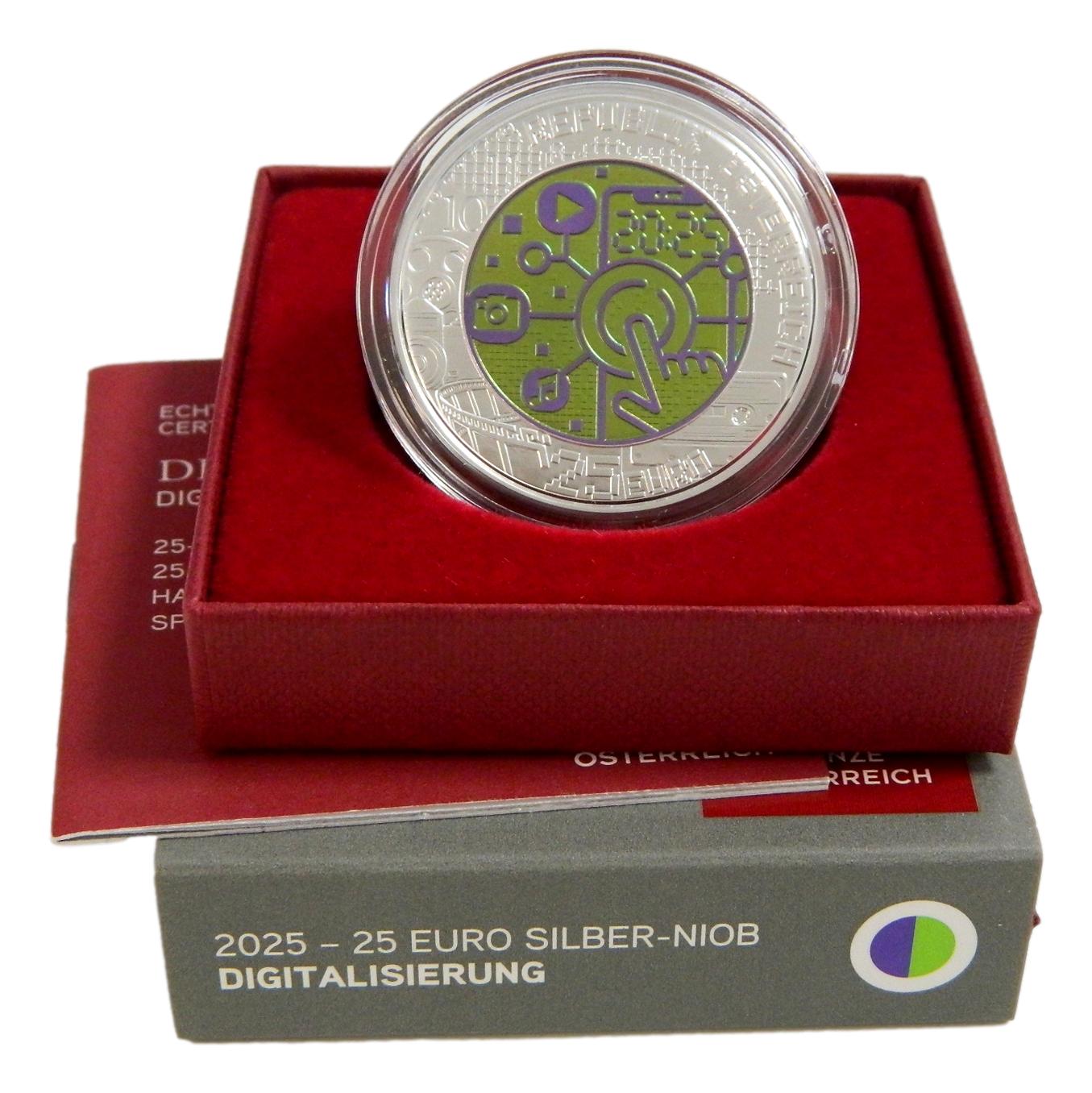 2025 - AUSTRIA - 25 EURO - DIGITALIZACION -  NIOBIO