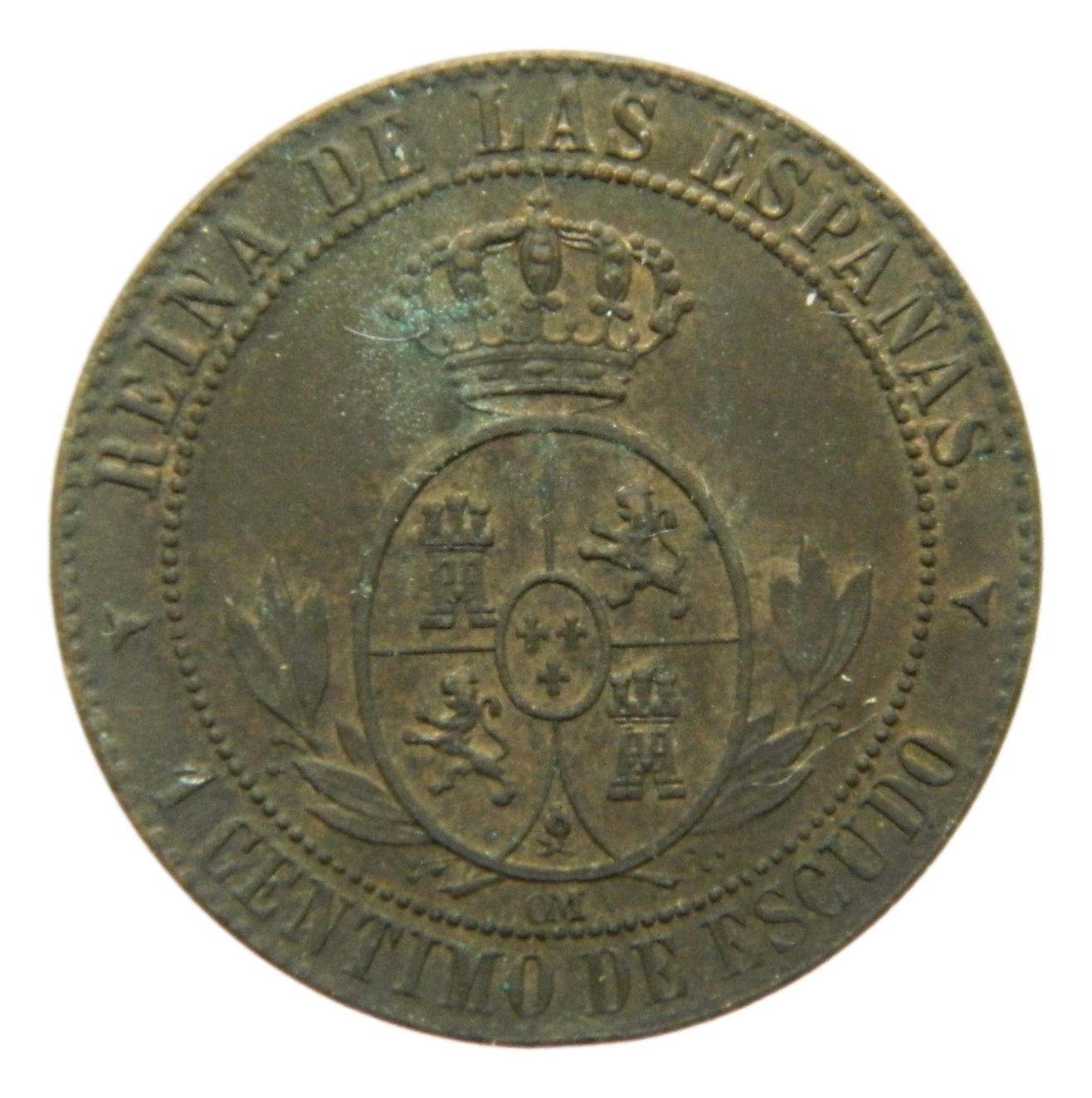1866 OM - ISABEL II - 1 CENTIMO DE ESCUDO - SEGOVIA - MBC+