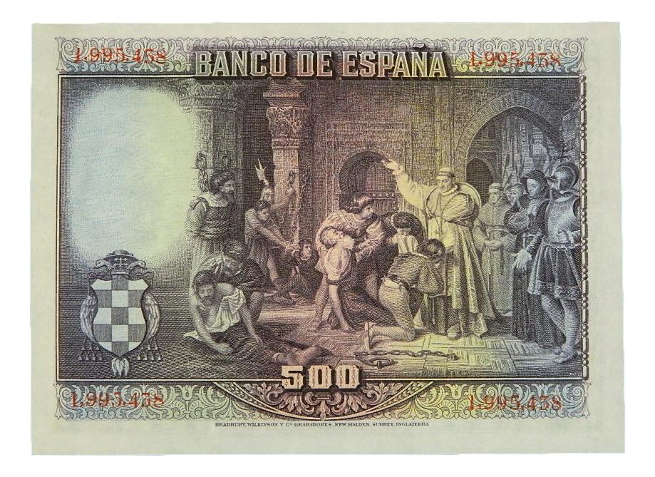1928 - ESPAÑA - BILLETE - 500 PESETAS - CARDENAL CISNEROS - EBC+