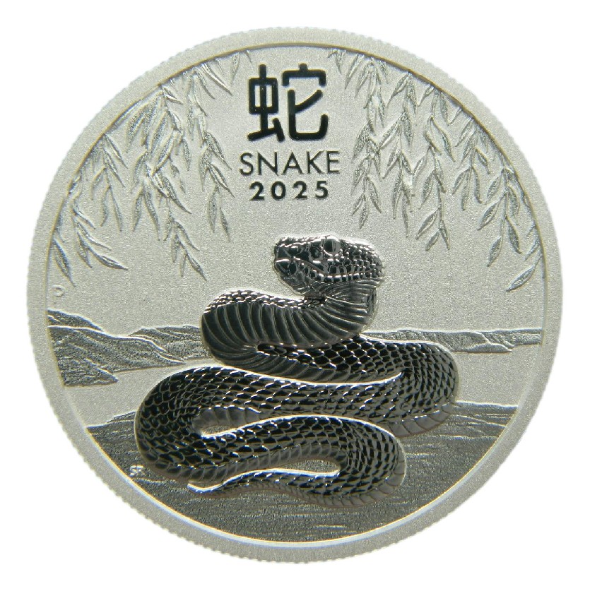 2025 - AUSTRALIA - 1/2 ONZA PLATA - 50 CENTS - SERPIENTE