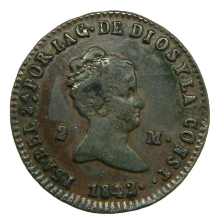 1842 - ISABEL II - 2 MARAVEDIS - SEGOVIA - MBC