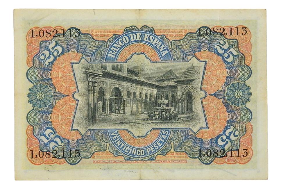 1907 - ESPAÑA - BILLETE - 25 PESETAS - MADRID - MBC