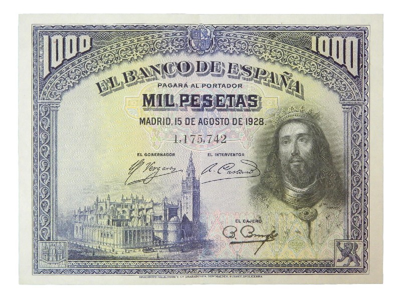 1928 - ESPAÑA - BILLETE - 1000 PESETAS - SAN FERNANDO - EBC-