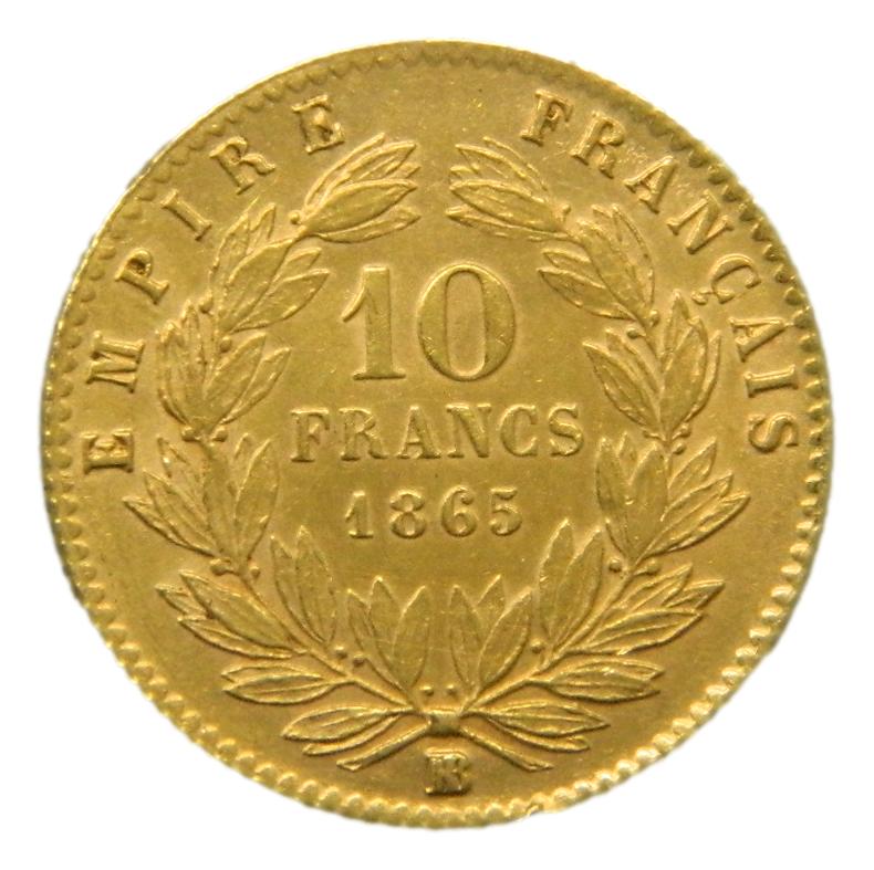 1865 - FRANCIA - 10 FRANCOS - NAPOLEON III - ORO