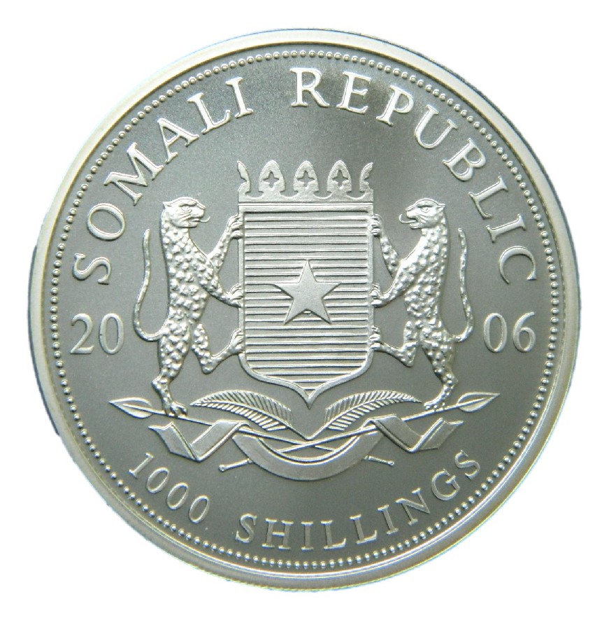 2006 - SOMALIA - 1000 SHILLINGS - ONZA PLATA - ELEFANTE