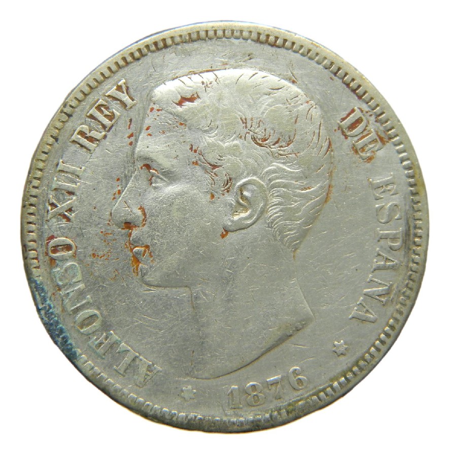 1876 * 76 - ALFONSO XII - 5 PESETAS - DEM - BC