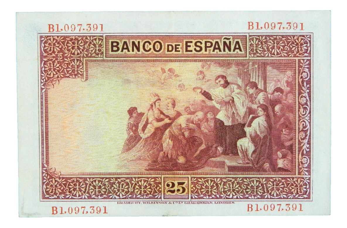 1926 - ESPAÑA - BILLETE - 25 PESETAS - S. FCO XAVIER - MBC