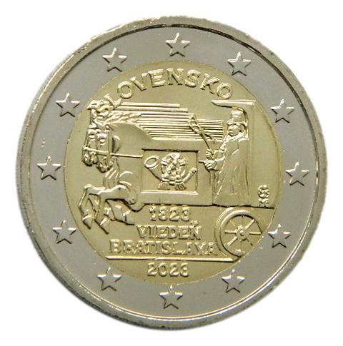 2023 - ESLOVAQUIA - 2 EURO - CORREO - VIENA - BRATISLAVA